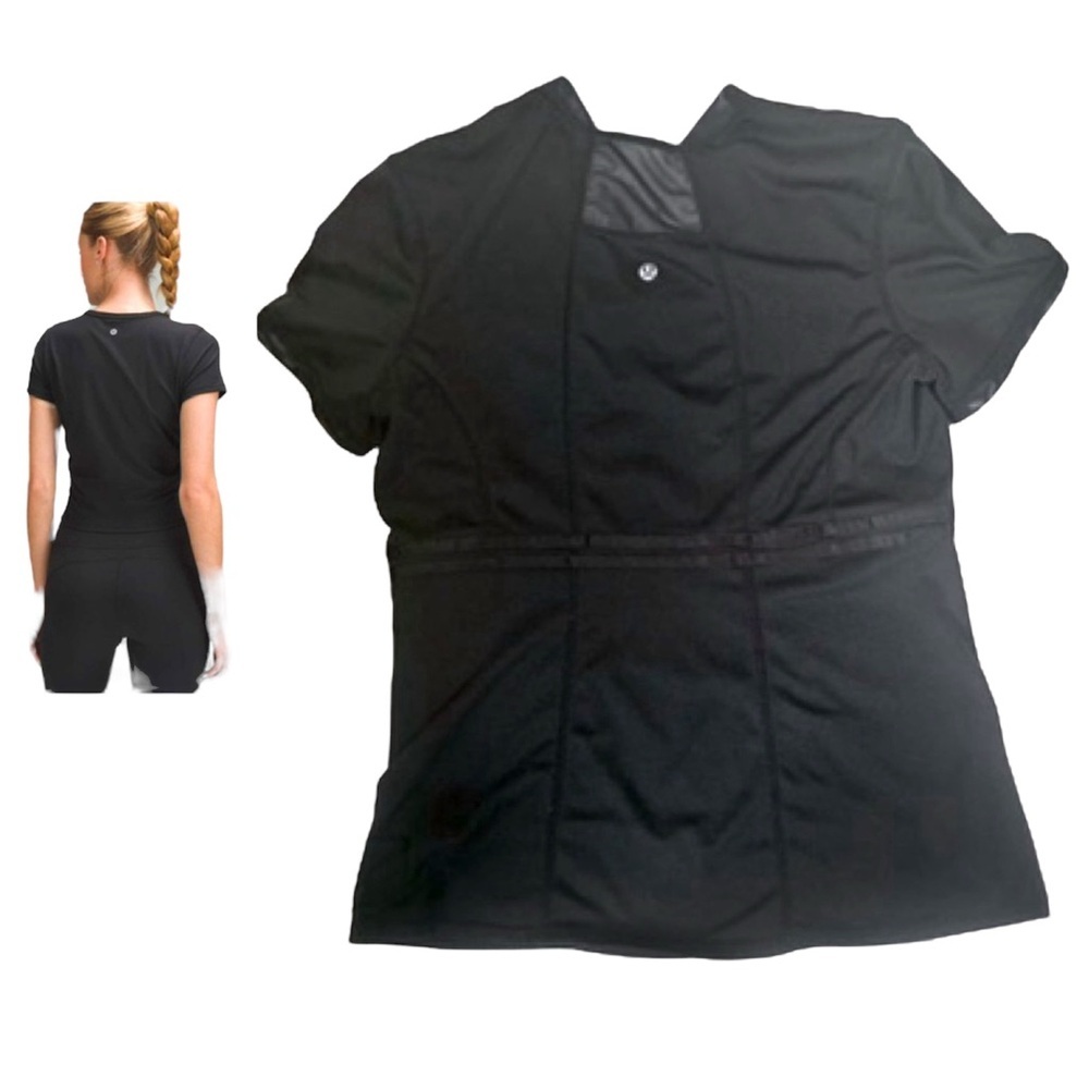 Lululemon Interval Bike Top Sheer Mesh Short Sleeve Shirt Stretch Minimalist S